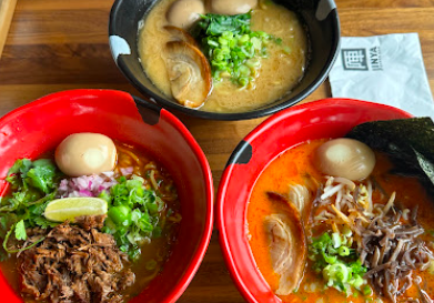 JINYA Ramen Bar signature dishes Spicy Chicken Ramen
JINYA Tonkotsu Black
Spicy Creamy V Ramen